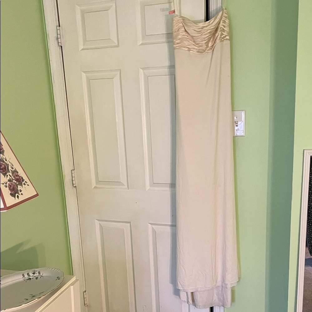 Mary L Couture Strapless Cream Gown